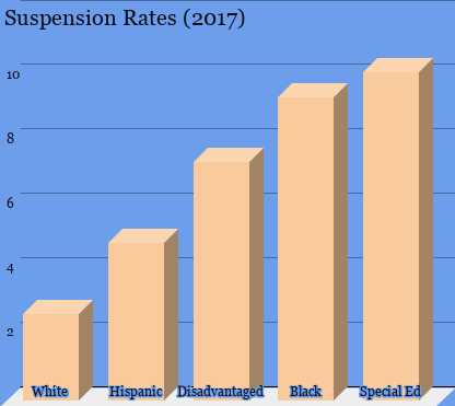 A graph representing the suspension rates of different groups