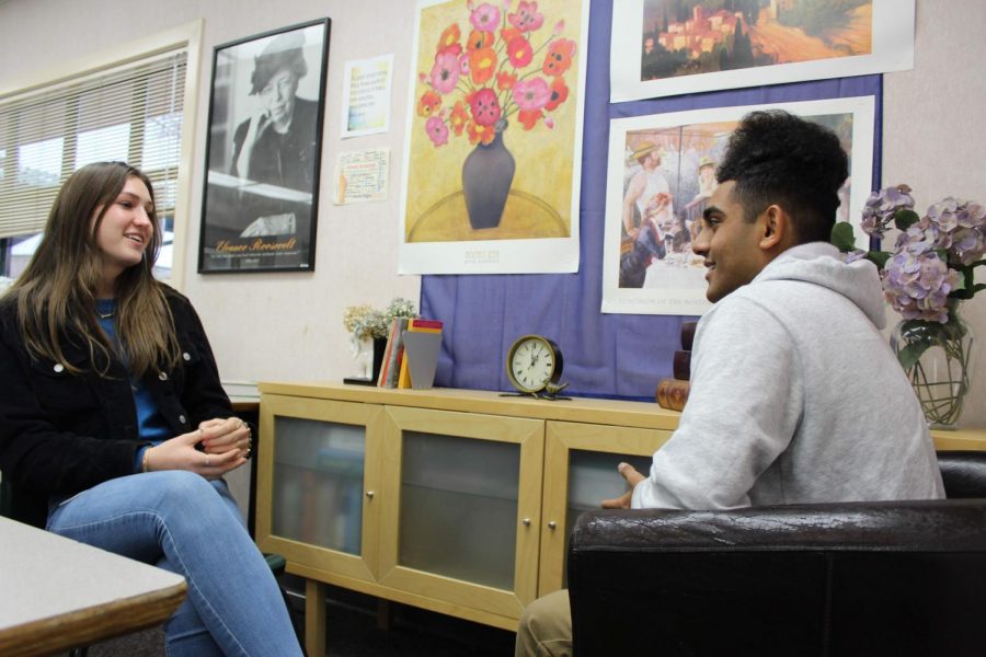 Trained peer counselors Michela Smith and Akhil Shah discuss the importance of thier work at GBHS.
