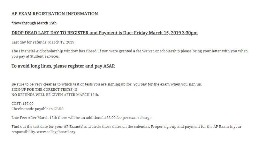 This years AP registration had to be completed by March, next year this might change.