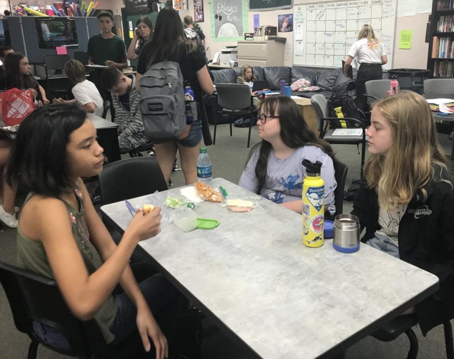 On Wednesdays, the special education class eats their lunch with Student Government as Lunch Buddies.