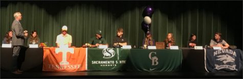 Senior athletes prepare to commit to the next 4 years
From left to right: 
Marli Bannai: Swim, UC San Diego
Emma Broers: Soccer, Sacramento State
Jack Gillespie: Swim, University of Tennessee
Kevin Haynes and Aiden Isola: Baseball, Sacramento State 
Summer Holt: Soccer , Texas Christian University
Ashlynn Hemphill: Swim, San Diego State University
Maryssa Schulz: Crew, Oregon State University
Nolan Wilson: Baseball, 
University of Nevada, Reno