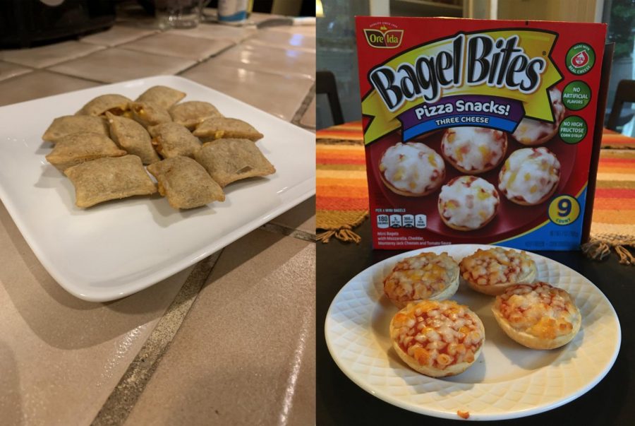 Pizza rolls and Bagel Bits are frozen snacks that are readily available to transform into instant pizza nibbles.