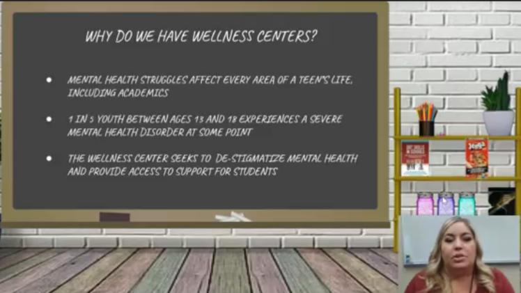 In the Suicide Prevention video, counselors in the Wellness Center provide information regarding mental health services available to students during distance learning. 