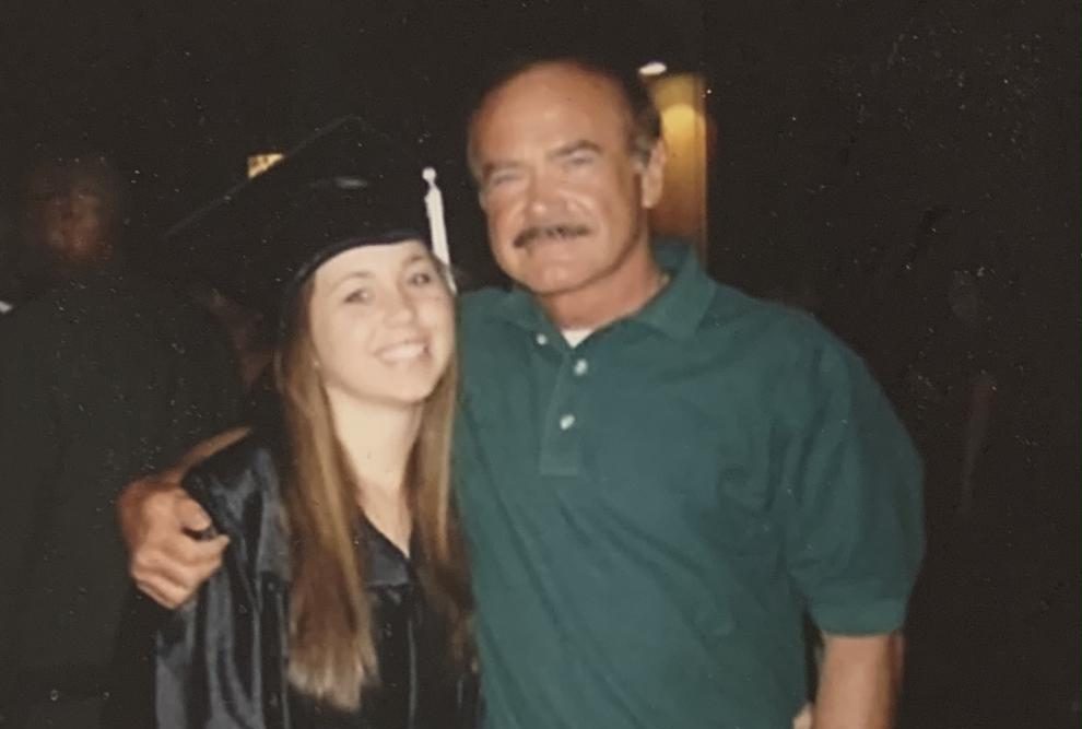 Jones and her father at her high school graduation a year before he passed.
