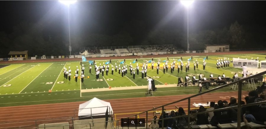 Granite Bay High School’s Emerald Brigade performs at the Del Oro Spectacular at Del Oro High School on Oct. 16.