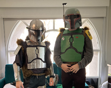 Senior Ryan Masty and his cousin Jake (left to right) dress up as Din Djarin and Boba Fett for Halloween of 2020