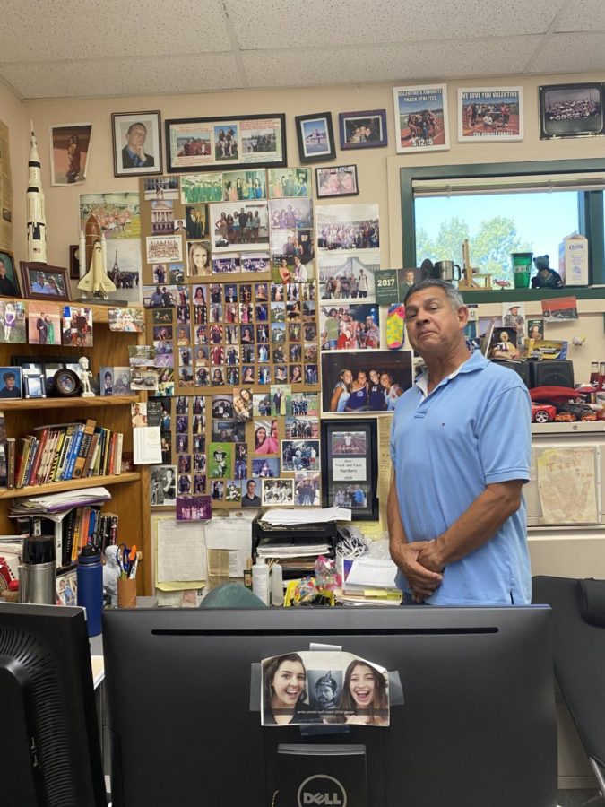 Before working at GBHS for 20 years, Mike Valentine, worked at Kerr Middle School and Woodcreek. Valentine teaches AP European and US History and has been a track and field and football coach for over 30 years, even before he started teaching.