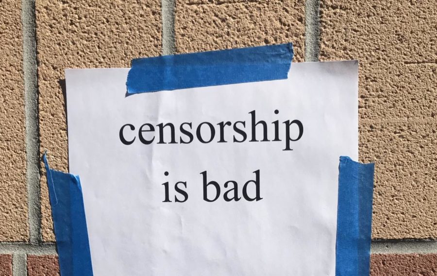 Administration had approved any poster that relates to poetry, censorship or fascism by the time said poster was photographed for this article. This poster, which was taped to the side of Room 812 facing the breezeway, was photographed on Oct. 5. 