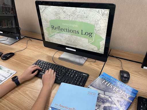 IB Coordinator and English teacher, Bernadette Cranmer has her students write a reflection of an assignment or what the students have learned that day.