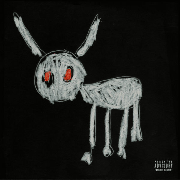 Album cover of For All the Dogs, drawn by Drakes five-year-old son, Adonis.