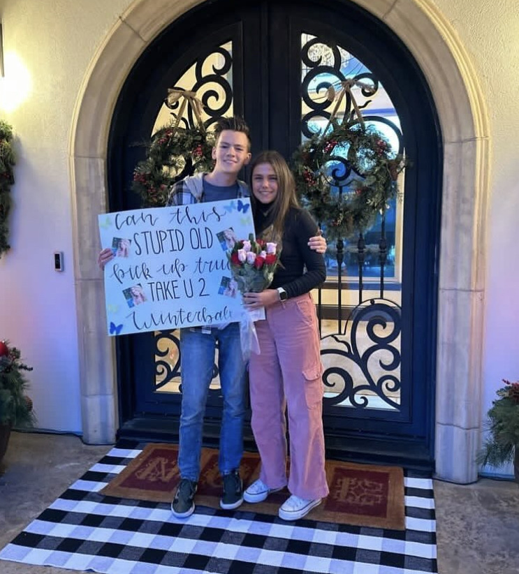When I was about to leave for practice, I heard the front door ring, and my family told me to answer it, said Avery Oldemeyer, a sophomore at Granite Bay High School. Intrigued, Oldemeyer opened the door, only to be pleasantly surprised by Christian Jones standing outside, holding a beautiful bouquet. To add to the charm, he held a sign that read, ‘Can this stupid old pickup truck take you to winter ball.’ This is Oldemeyers first time being asked to winter ball. 
