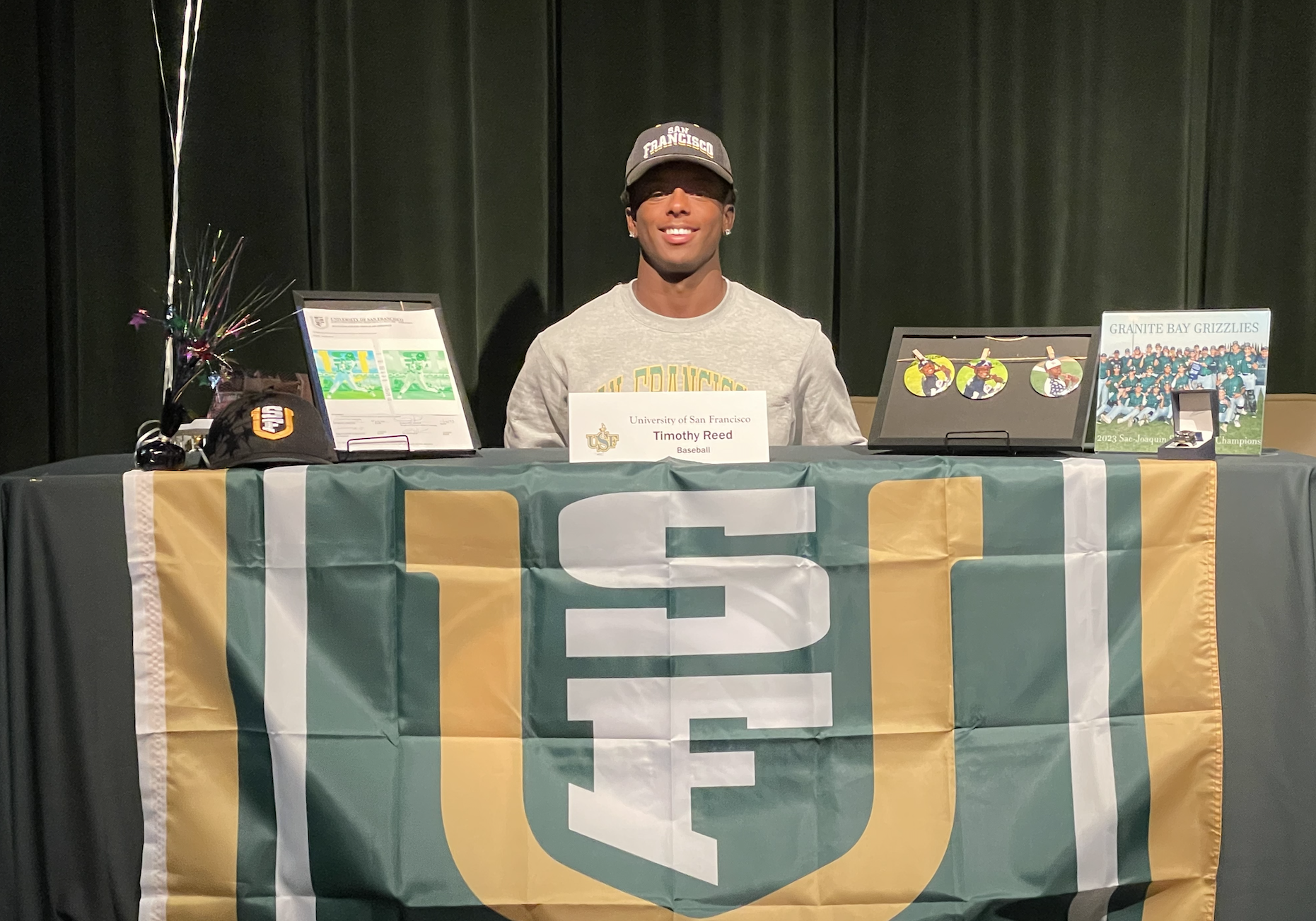 Senior Timothy (Timmy) Reed signs his National Letter of Intent at National Signing Day. Reed is committed to play baseball at the University of San Francisco (USF).