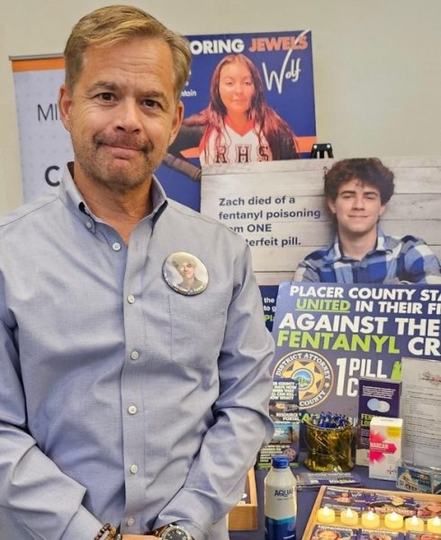 Chris Didier at a 1Pill Can Kill event to raise awareness of the dangers of fentanyl.  