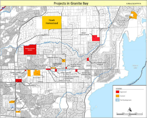 Map of new zoning projects in Placer County in response to RHNA.