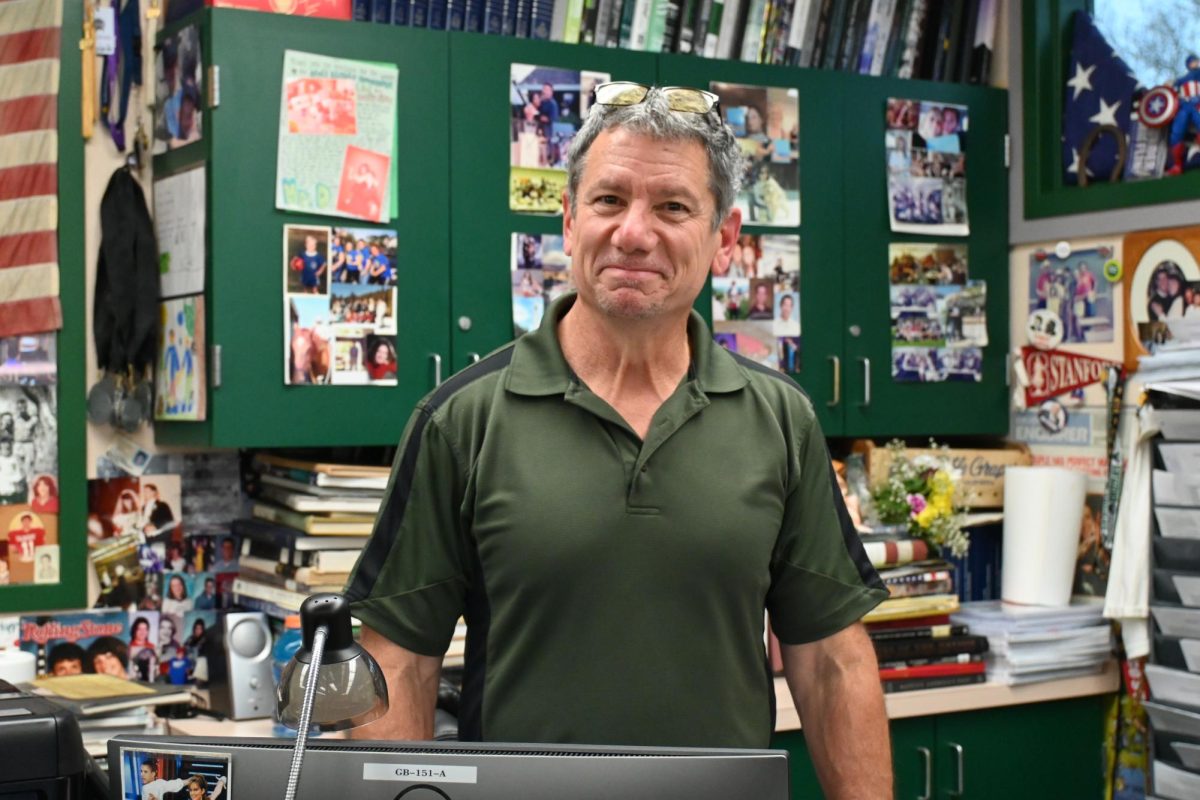 Dell'Orto at his teachers desk.