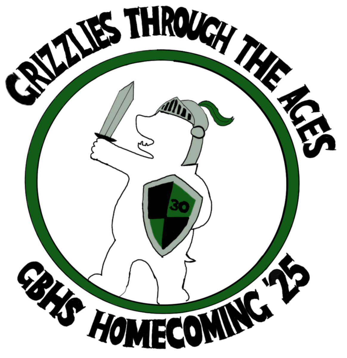2025 GBHS Homecoming Logo; Designed by Zion Tidiane, digitalization by Zion Tidiane and Cori Ferrera 
