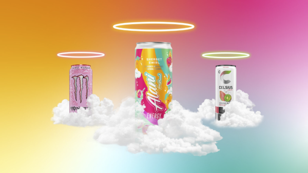 Photo illustration: Christine Kao/STAT; Photos: Adobe, Casey’s, Alani Nu, CELSIUS